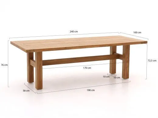 Hartman Delphine/Yasmani 240cm dining tuinset 7-delig