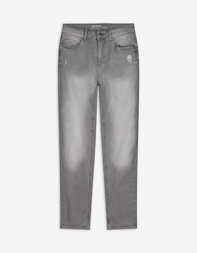 Jeans - Girlfriend fit - grijs