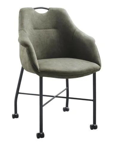 Armstoel Lucide met wieltjes groen
