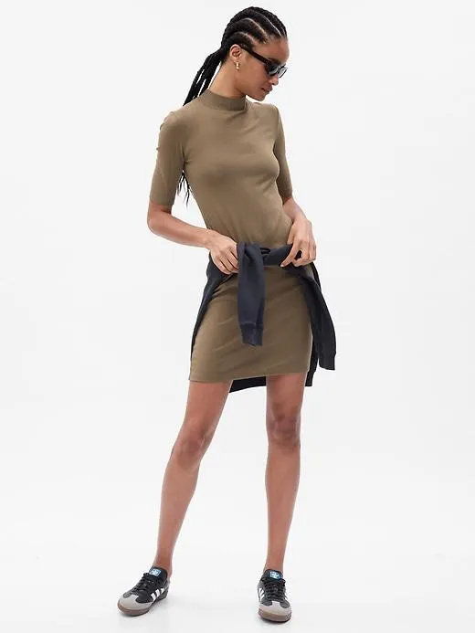 Modern Mockneck Mini Dress