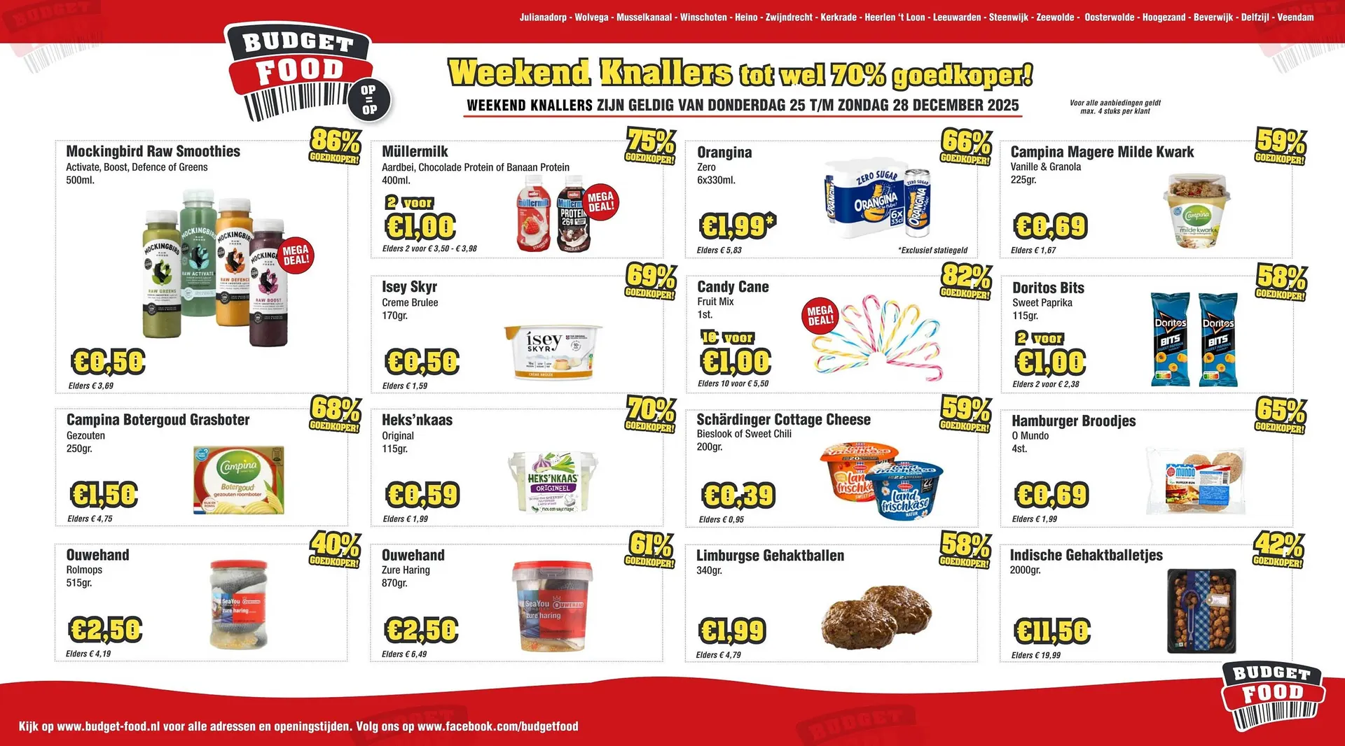 Budget Food folder van 25 december tot 28 december 2025 - Folder pagina 1