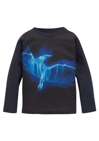 KIDSWORLD Shirt met lange mouwen FLYING DINO Lange mouwen, basic pasvorm, bedrukt, ronde hals