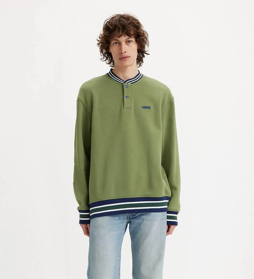 Snap Crewneck Sweatshirt