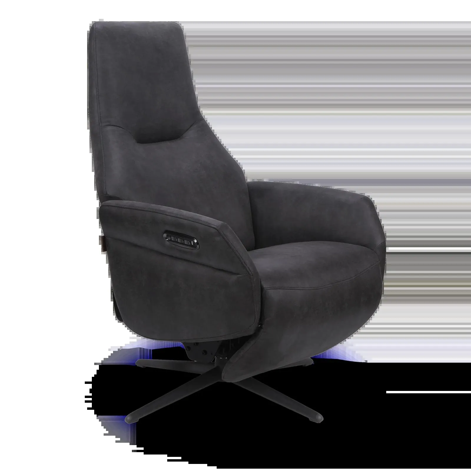 Relaxfauteuil (elektrisch/zwart) Opera - Microleder Oxx Antracite