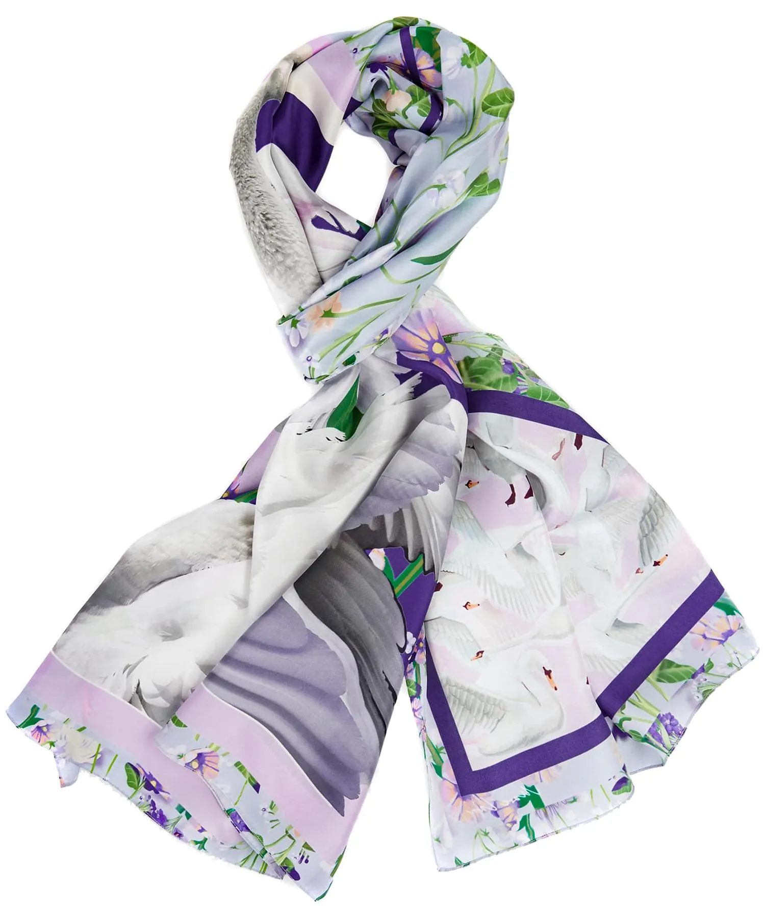 Marc Cain zijde sjaaltje zwanenprint