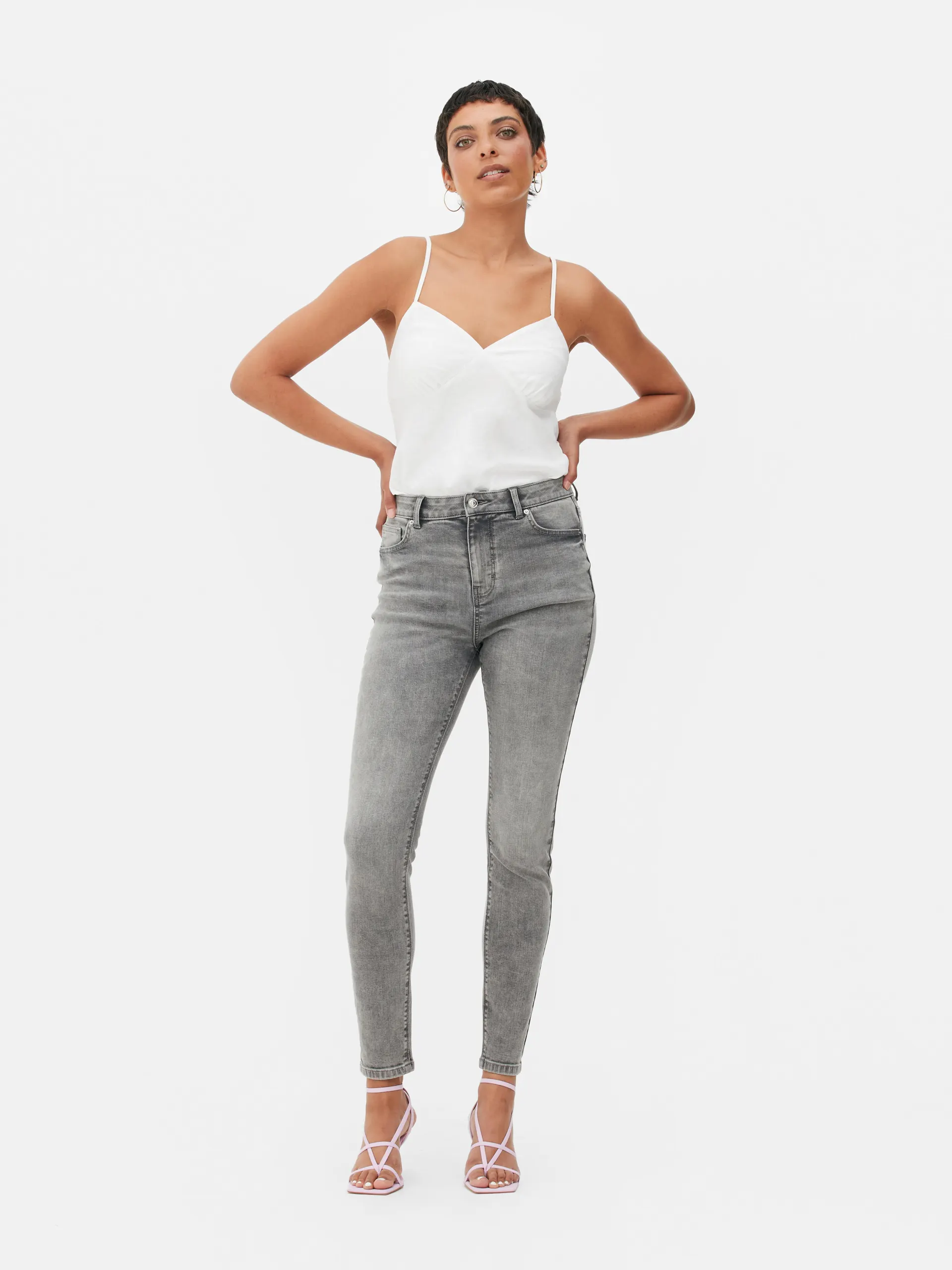 Skinny jeans met hoge taille