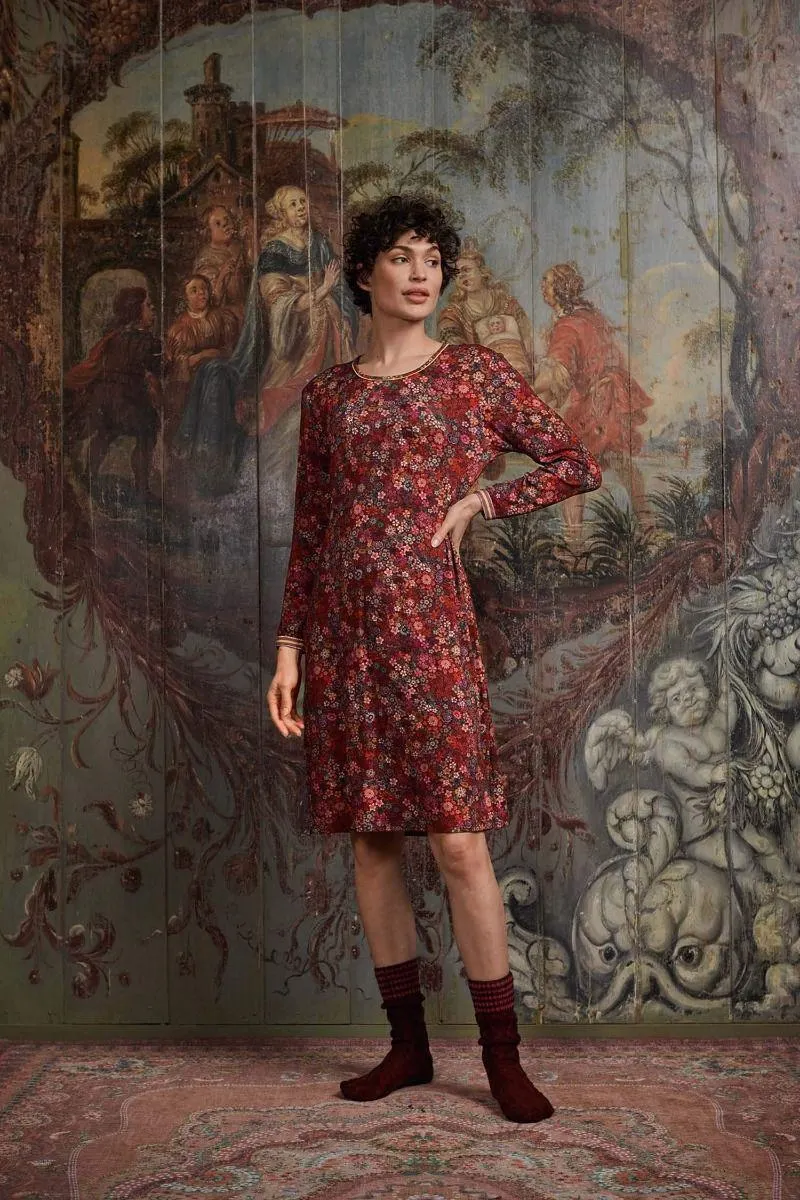 Nachthemd Lange Mouw Tutti i Fiori Rood