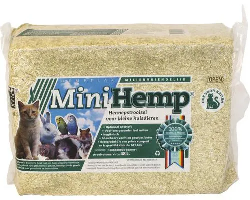 MINI HEMP Hennepvezelstrooisel bodembedekking knaagdier 48 L