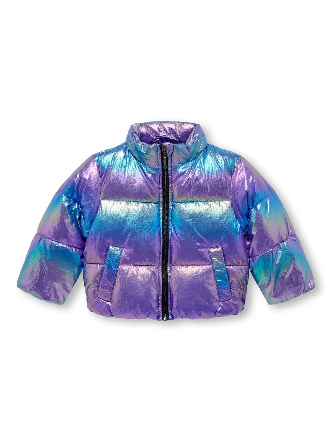 Mini metallic korte Gewatteerde jas