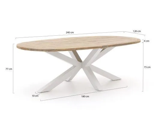 Manifesto Rivola/ROUGH-Y Ellips 240cm dining tuinset 7-delig