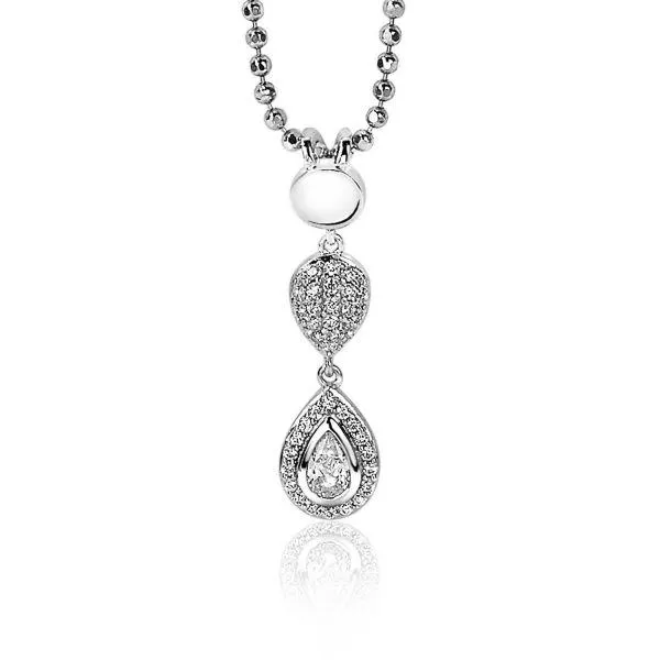 ZINZI zilveren hanger 26mm druppelvorm witte zirconia's ZIH1972