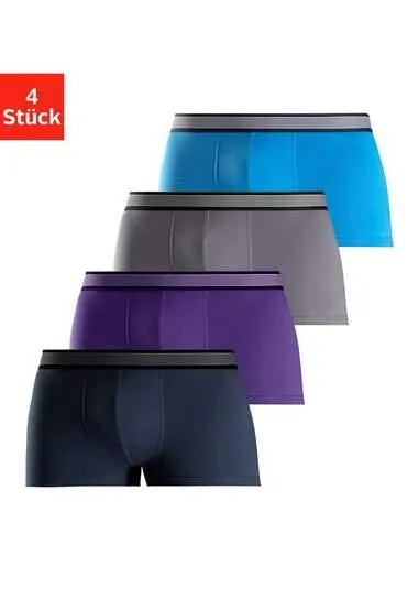 H.I.S Hipster strak zittende boxershorts van katoenmix (set, 4 stuks)