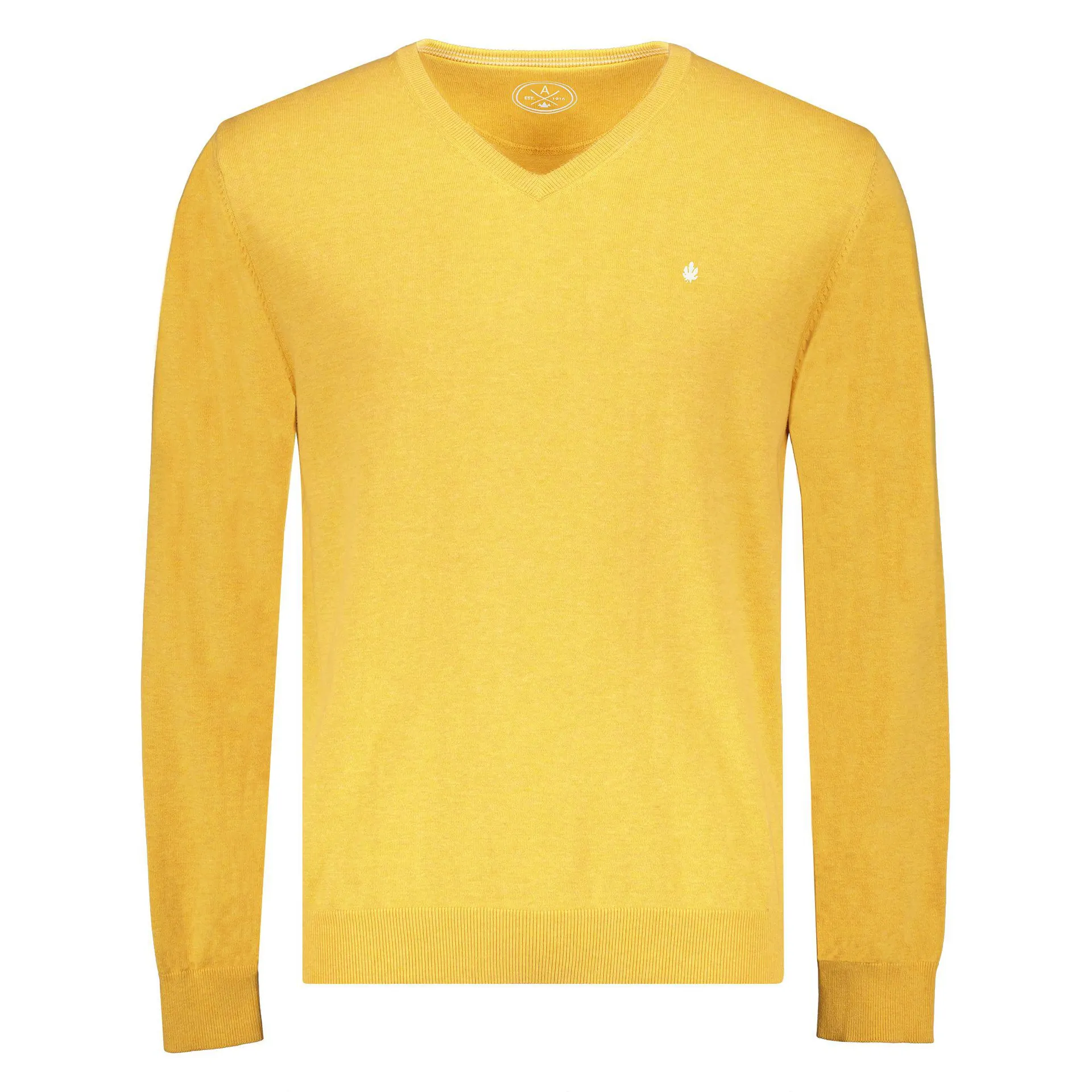 Katoenen Trui met V-hals Geel
