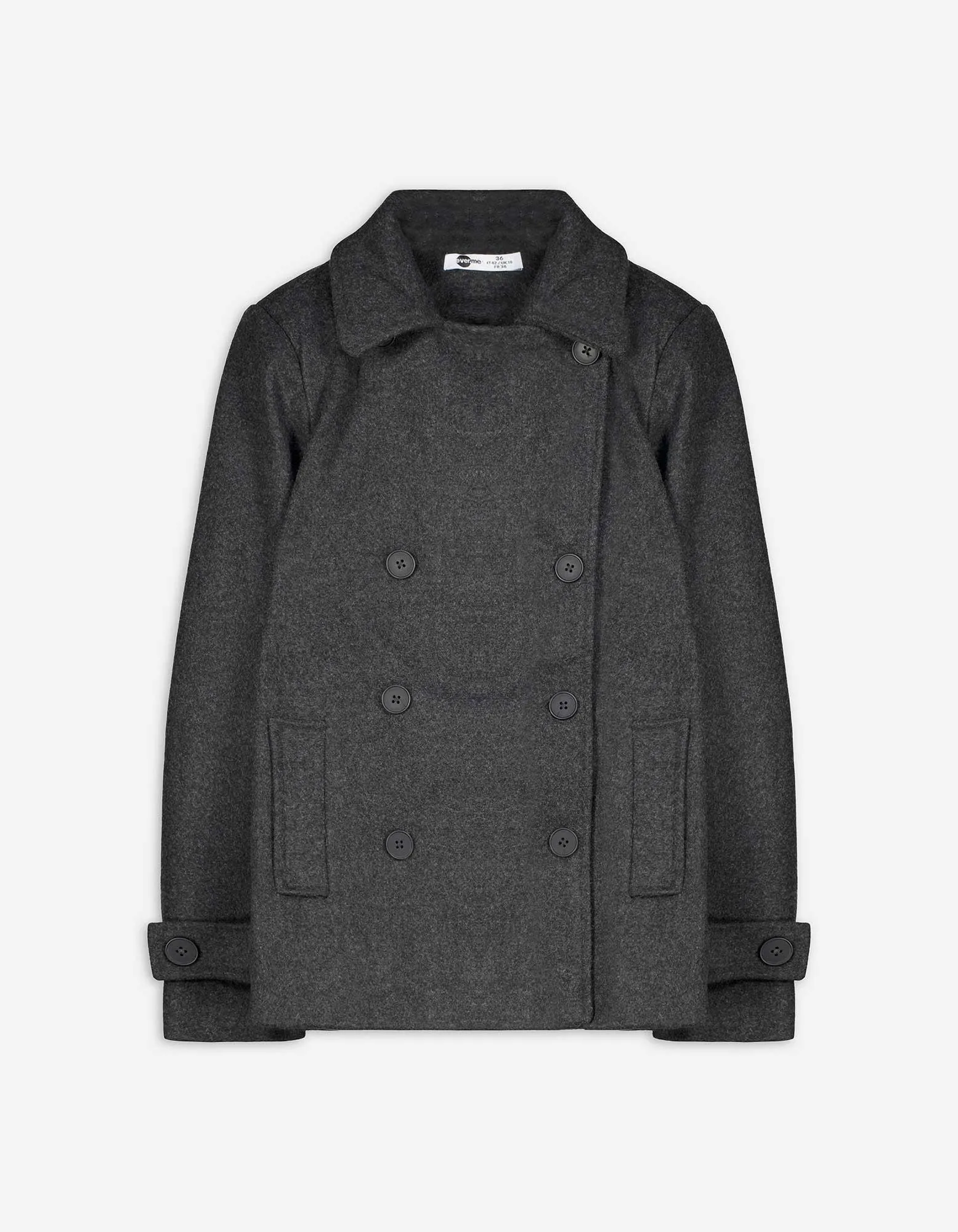 Bunda Caban - Vlněný vzhled - tmave seda