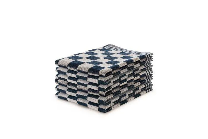 Ten Cate Keukendoeken Set Blok 50x50 - blauw - set van 6