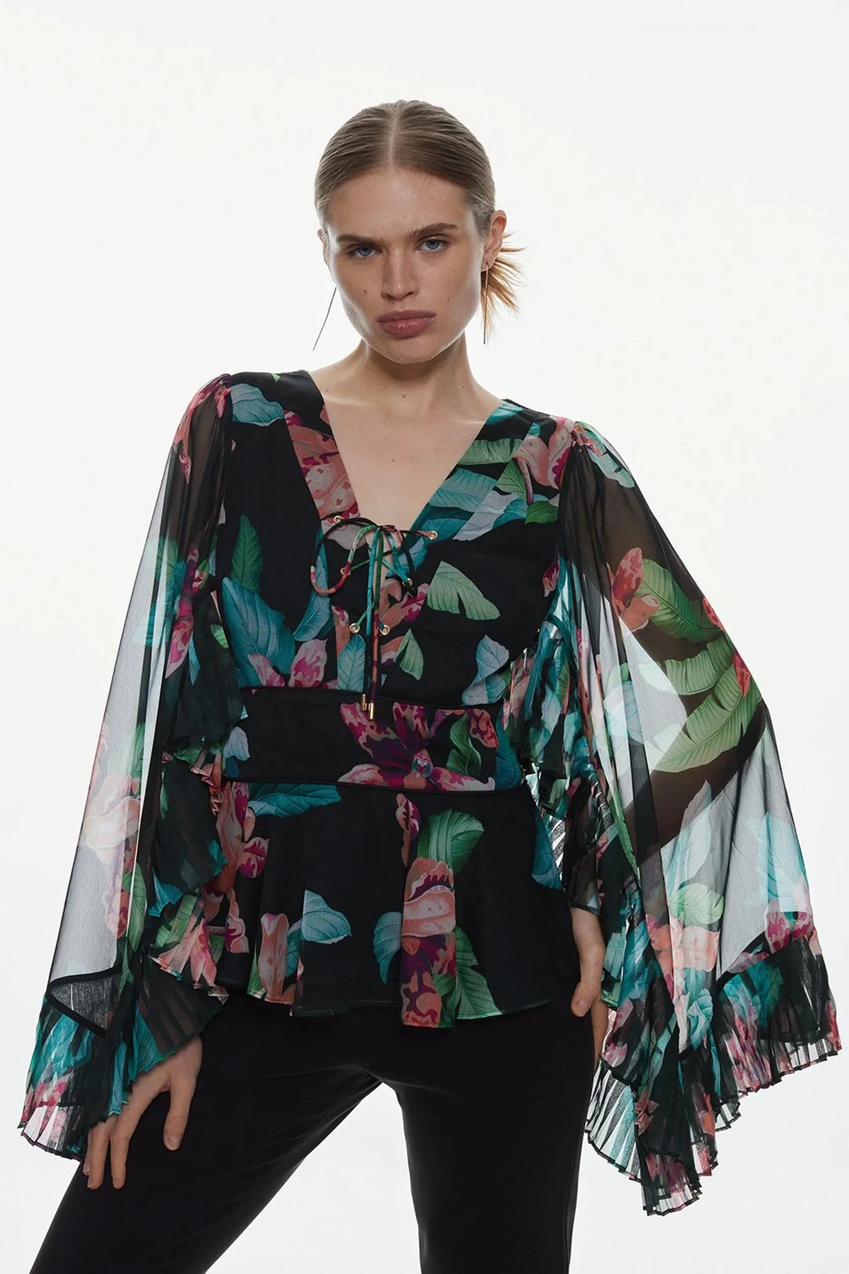 Drama Kimono Floral Woven Top