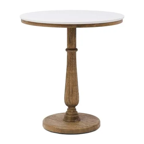 Rivièra Maison - Amalfi Bistro Table Dia 70 cm - Marble, Oakwood -