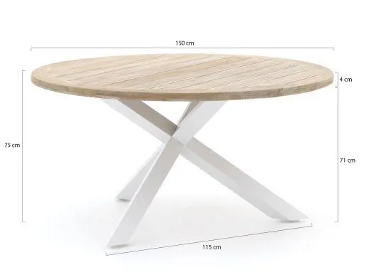 Manifesto Veruno/ROUGH-Y ø 150cm dining tuinset 7-delig