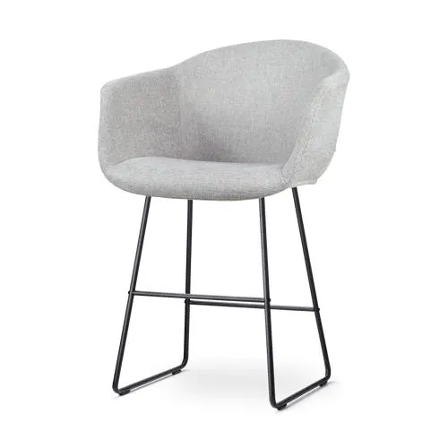 Nolon Nino-Otis Barkruk Lichtgrijs - met Armleuning - Zwart - 65 cm