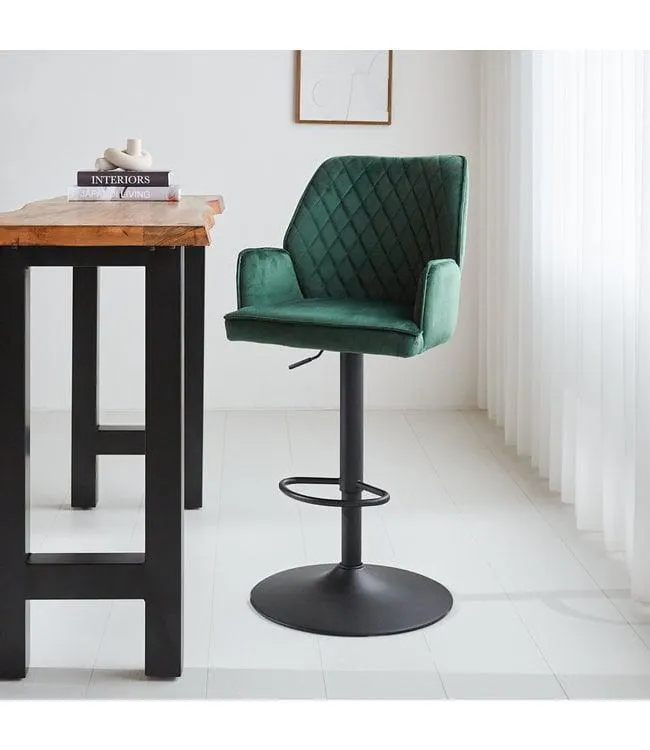 Barkruk Novan velvet groen