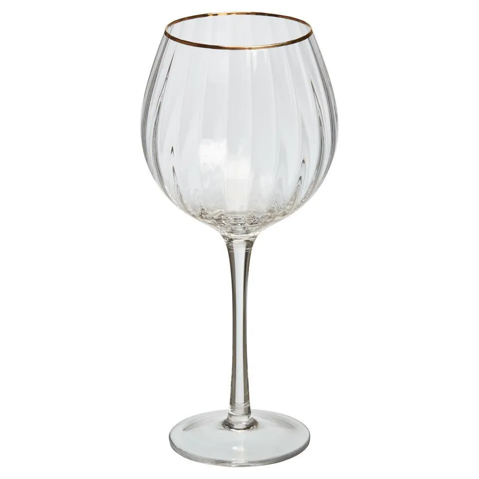 Gin Glas Ribbel Transparant