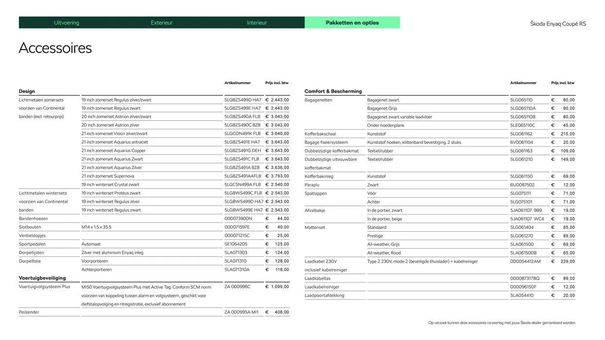 Škoda Enyaq Coupé RS prijslijst per 1 juni 2024 van 14 augustus tot 14 augustus 2025 - Folder pagina 12