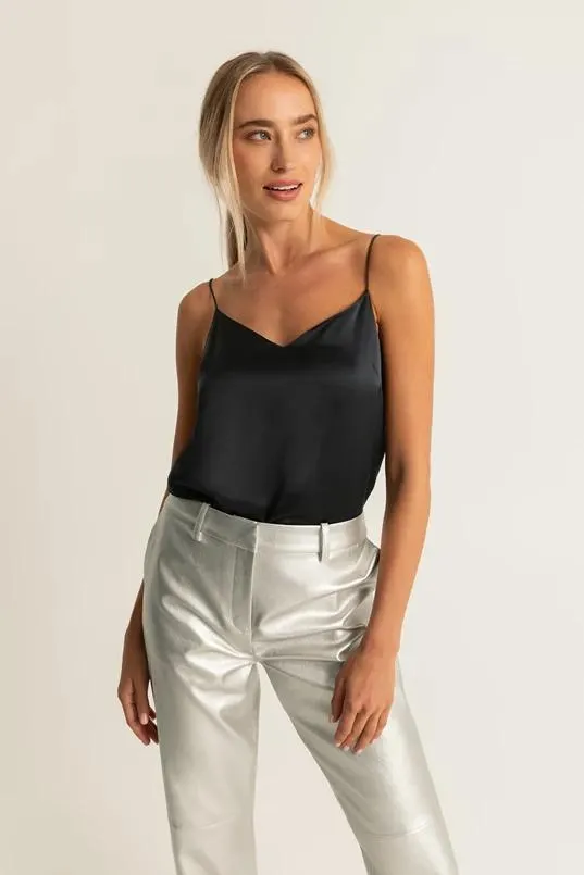 Spaghetti-top satijn