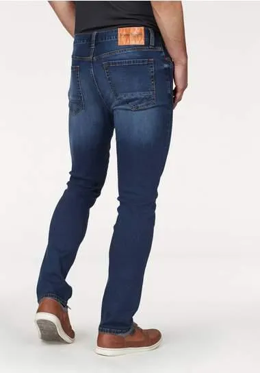 Bruno Banani Straight jeans Hutch rechte pasvorm, met destroyed-effecten, lage taillehoogte