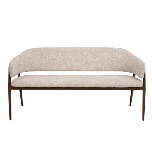 DÉJA Living Eetkamerbank Dénia - Beige/Walnoot - 200cm