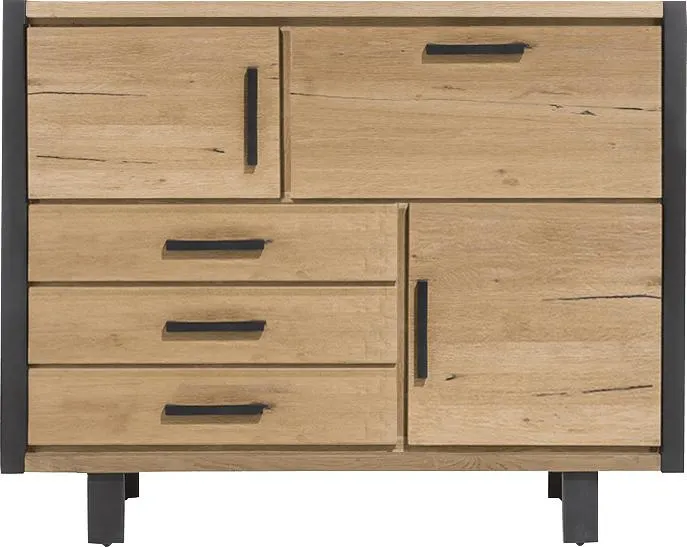 dressette 150 cm - 2-deuren + 3-laden + 1-klep (+ LED)