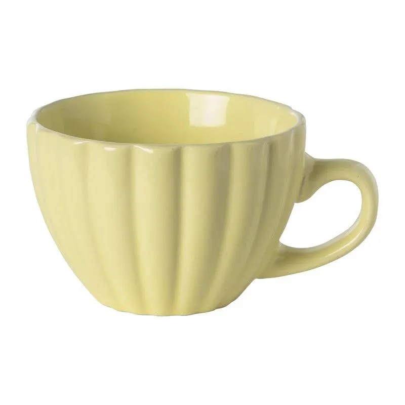 Mok geschulpt - geel - 300 ml