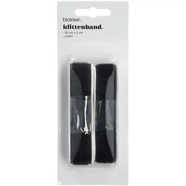 Blokker Klittenband Zwart
