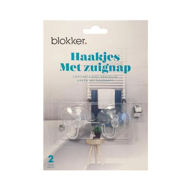 Blokker Zuignap Haakjes 2 Stuks