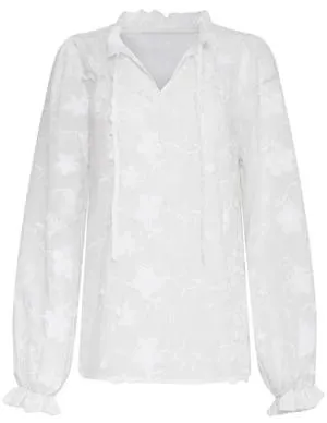 Blouse geborduurde bloemenprint 23571