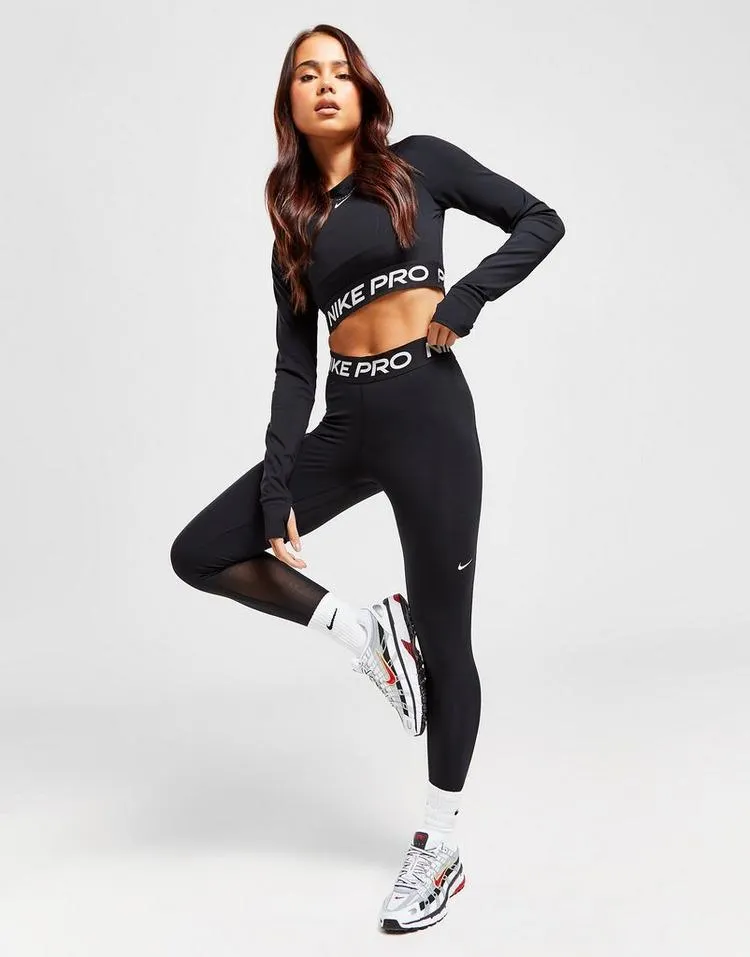Nike Nike Pro Legging met halfhoge taille en mesh vlakken voor dames