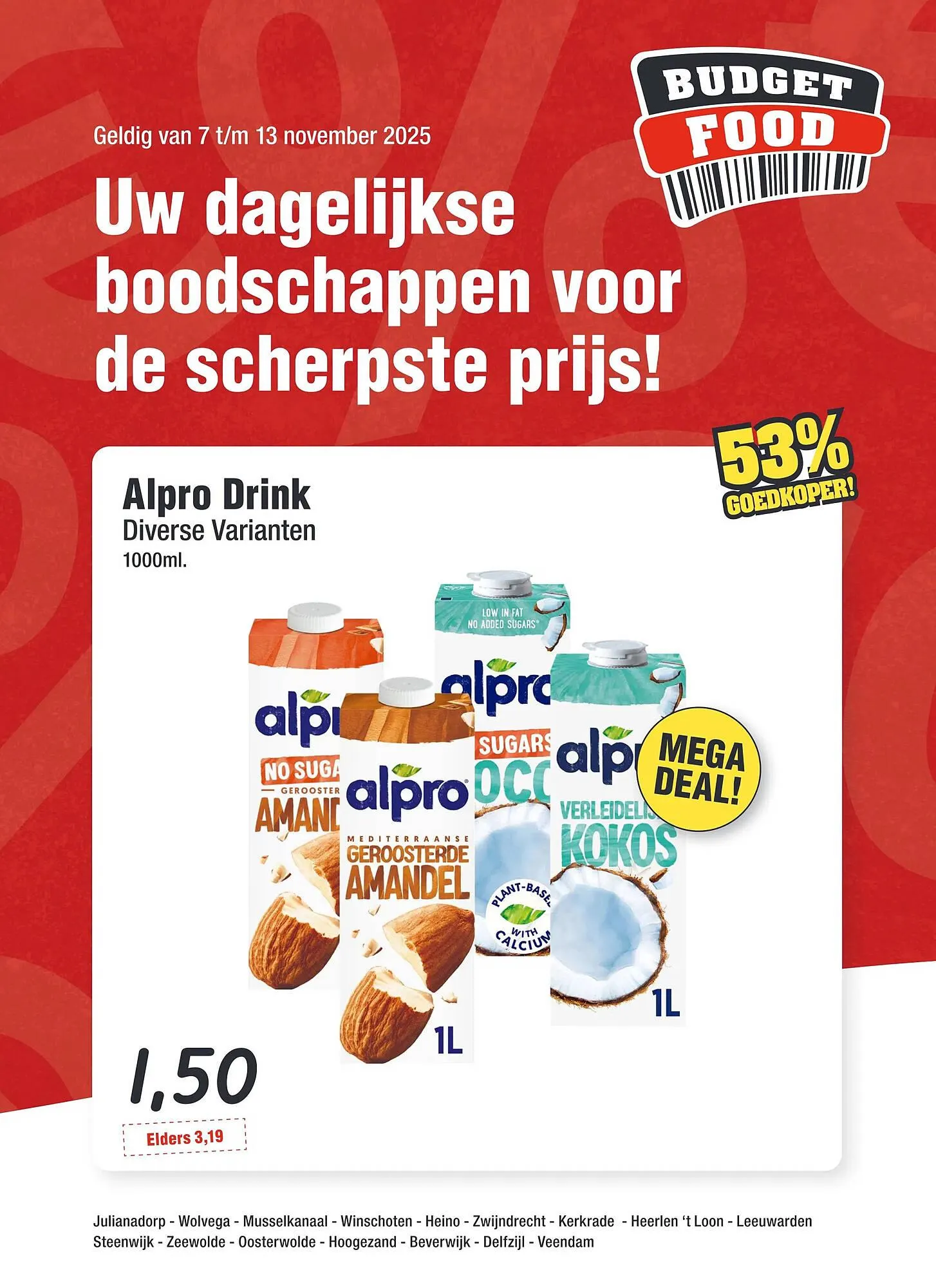 Budget Food folder van 7 november tot 13 november 2025 - Folder pagina 1