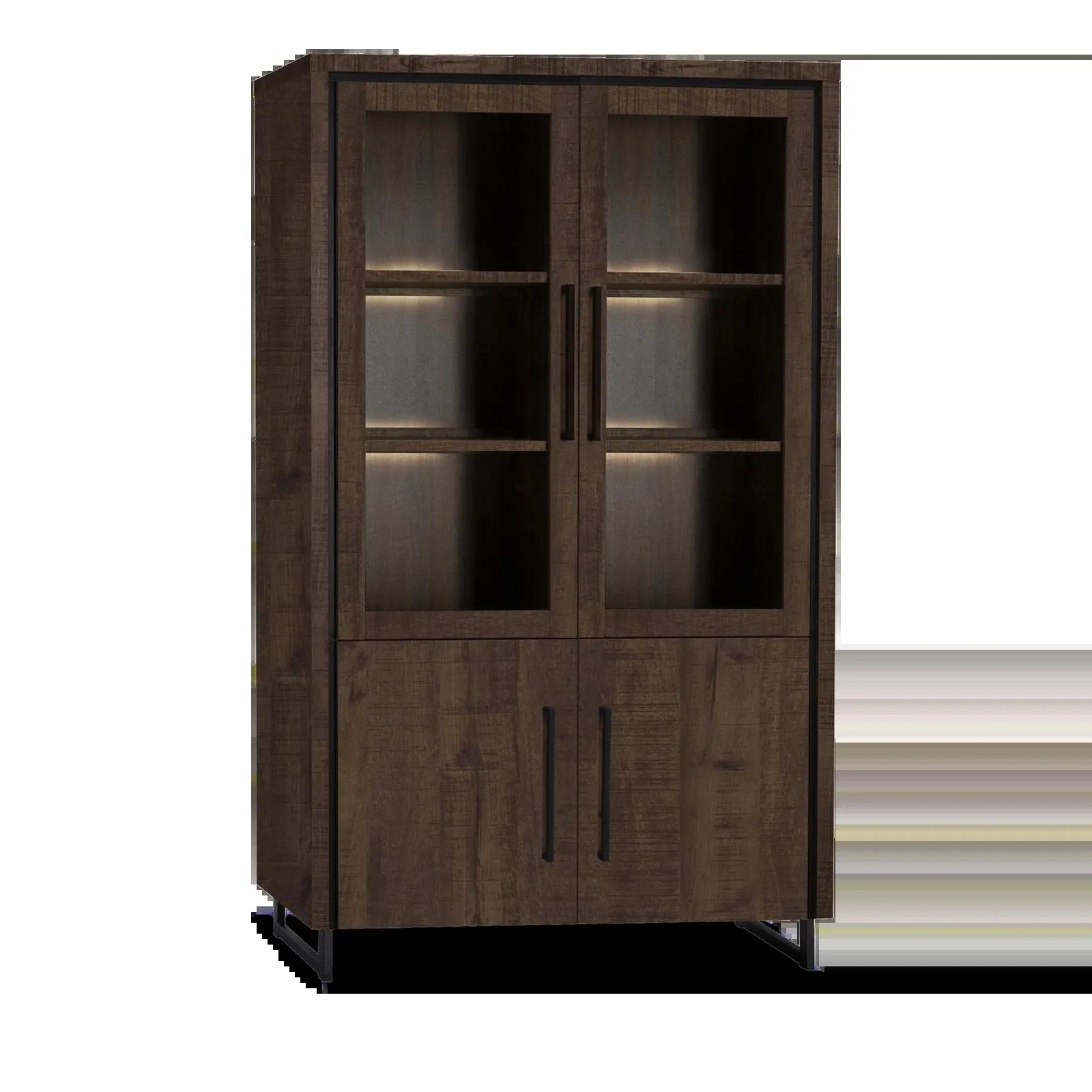 Vitrinekast (2 deuren) Sheridan - Dark Mango