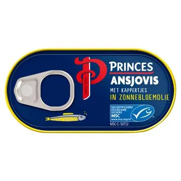 Princes Ansjovis met Kappertjes in Zonnebloemolie 50g MSC