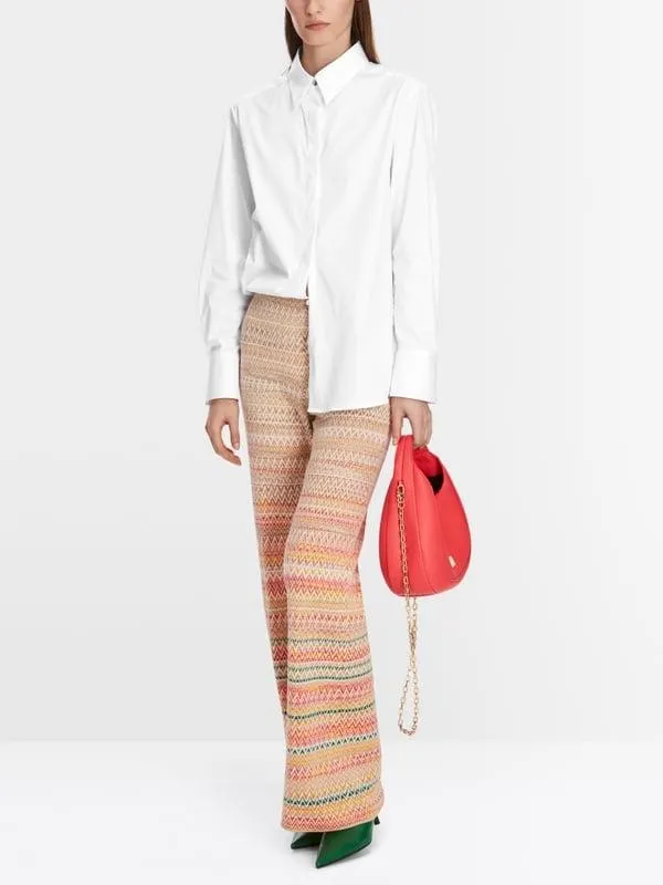 Stretchkatoenen overhemdblouse