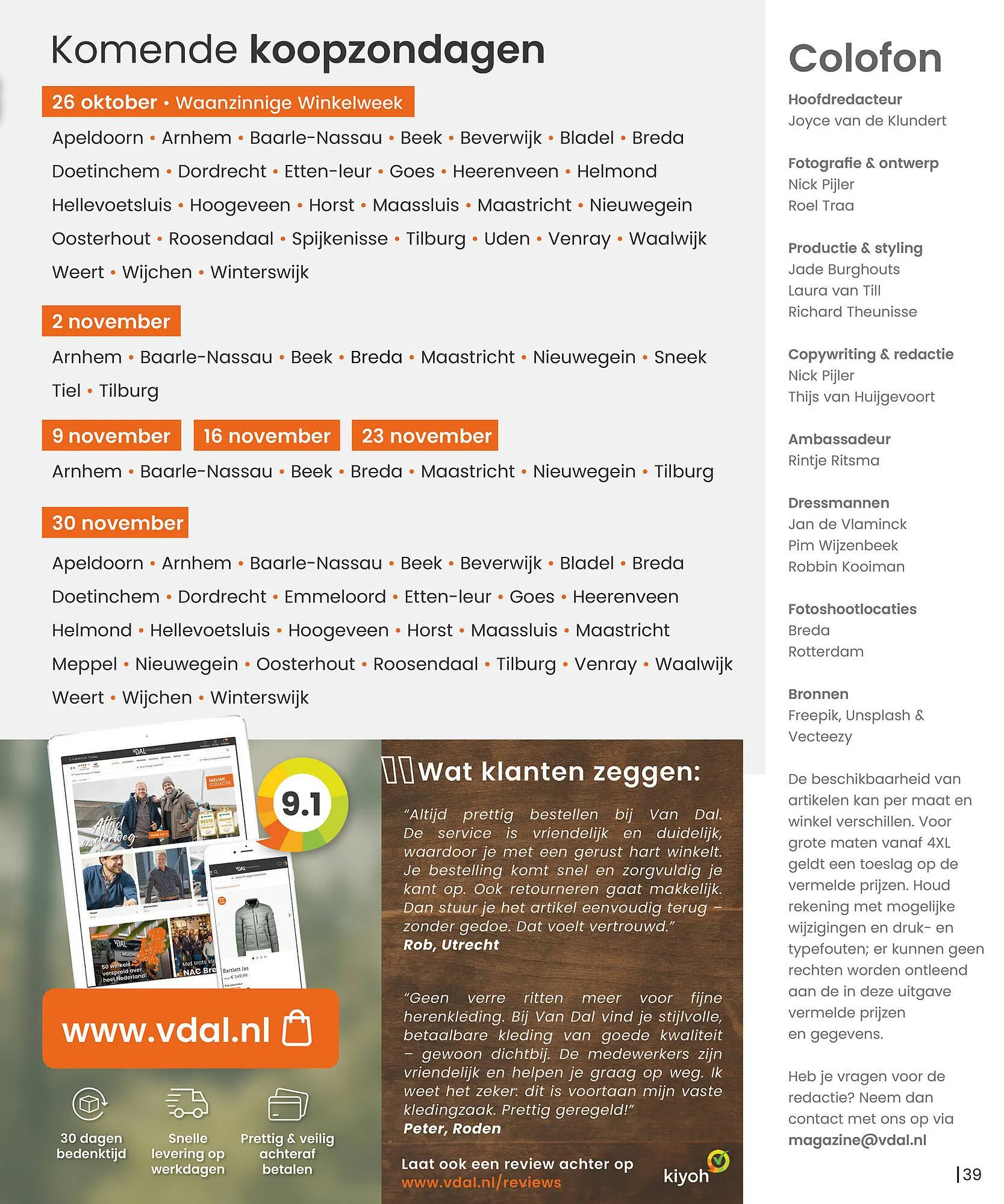 Van Dal Mannenmode folder van 10 oktober tot 31 december 2025 - Folder pagina 39