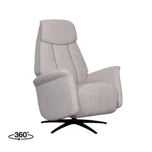 LABEL51 - Elektrische Fauteuil Oslo - Naturel Royal Boucle - Zwart Metaal