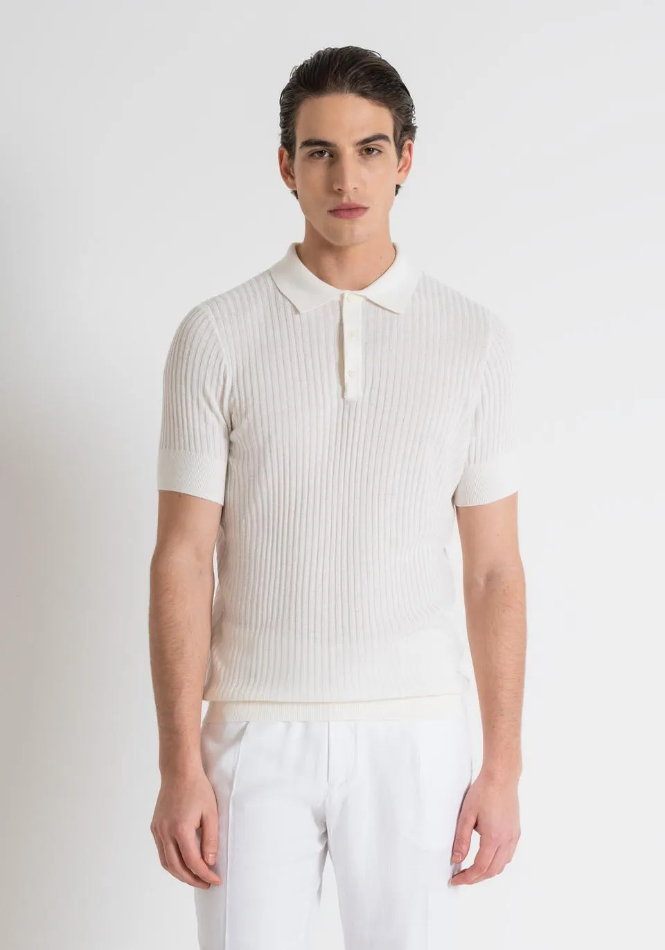 SLIM FIT KNIT IN VISCOSE BLEND YARN
