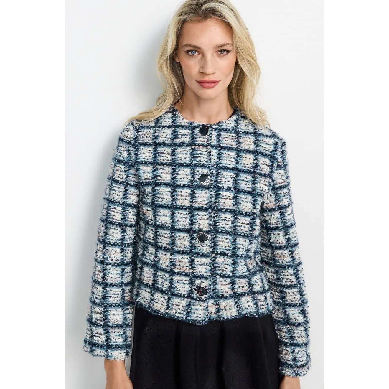 Rich & Royal Korte blazer Met glinsterende details in de wol