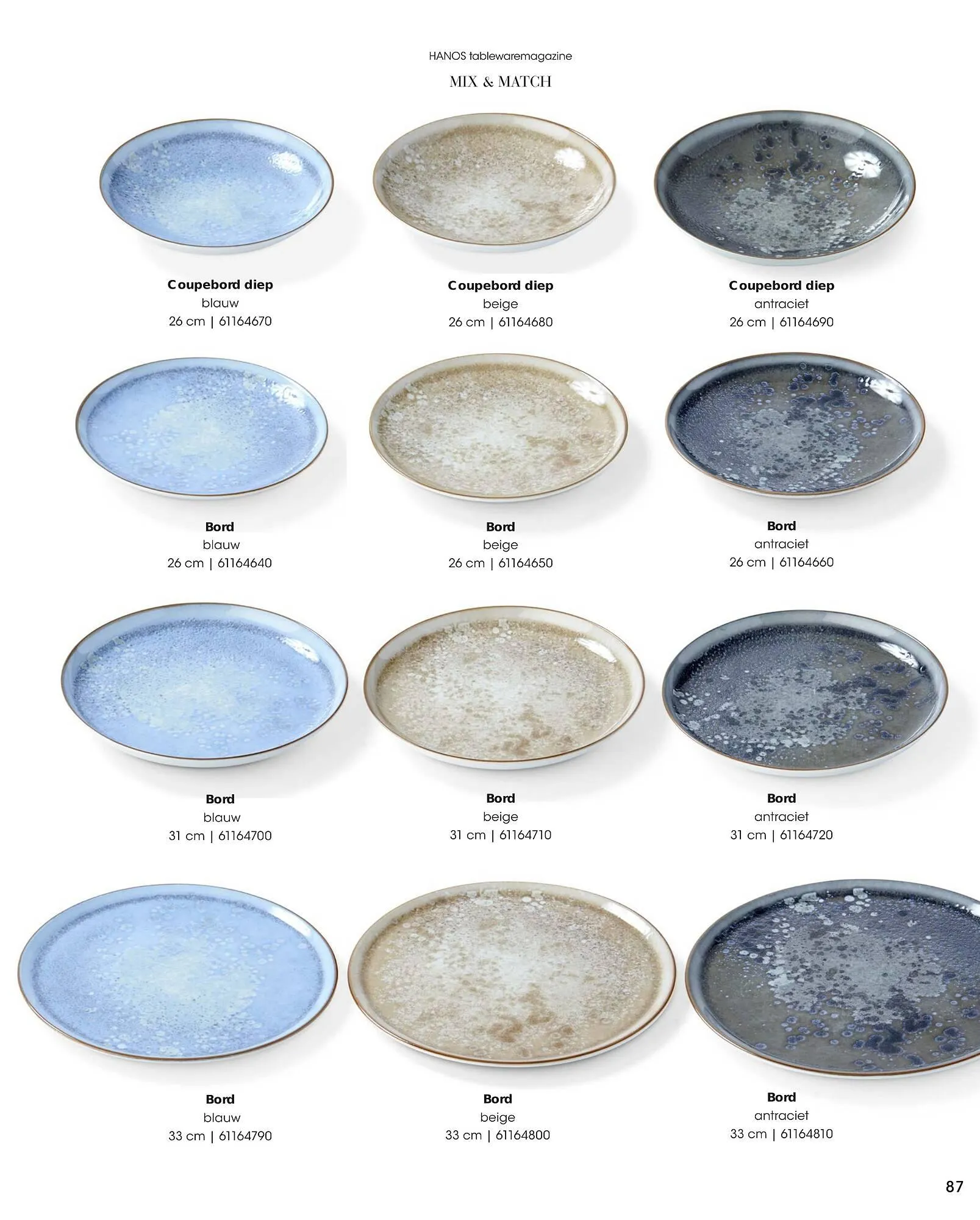 HANOS Tableware Magazine 2023-2024 van 1 januari tot 30 april 2024 - Folder pagina 87