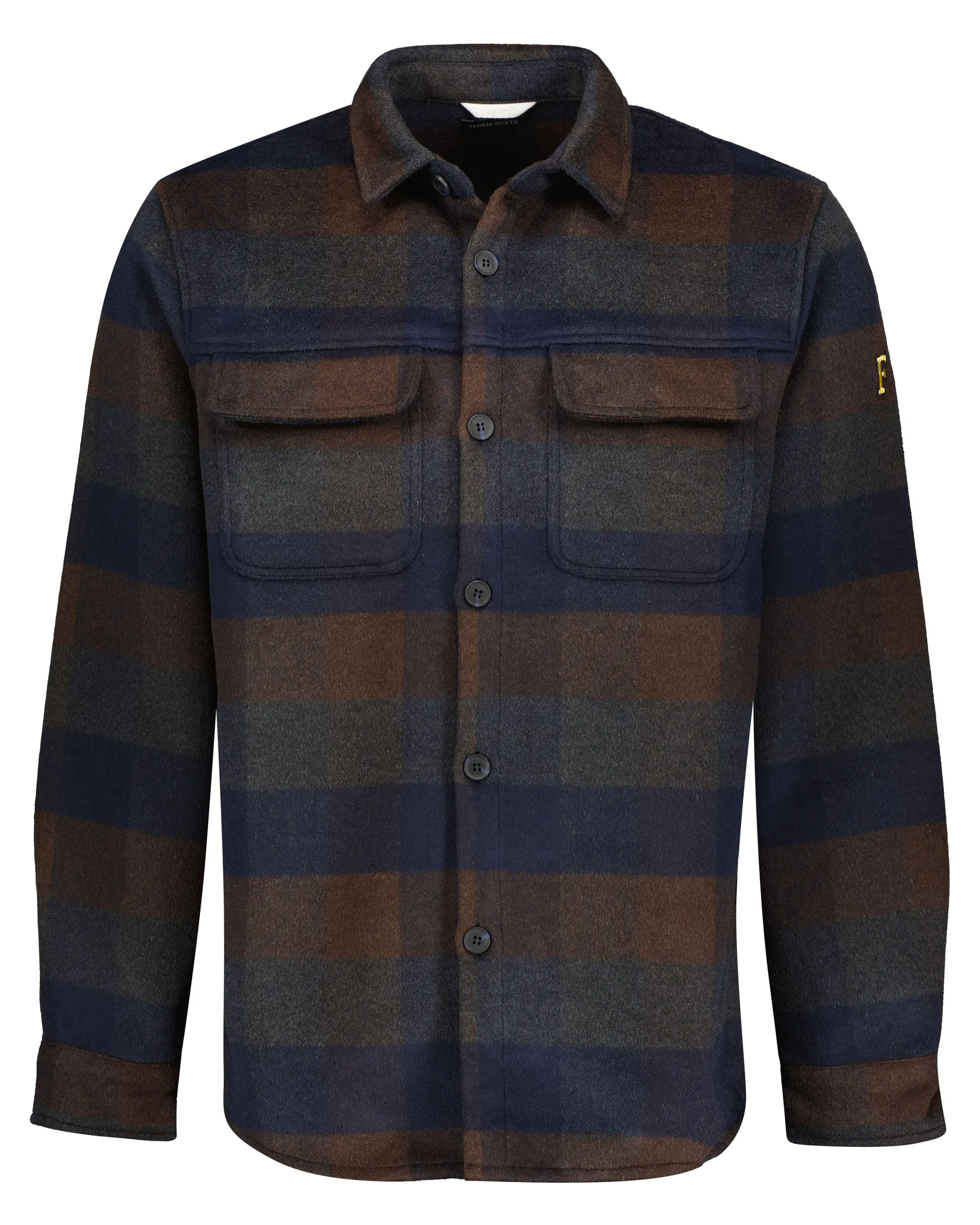 Wollen Overshirt met Houthakkers Ruit Donkerblauw