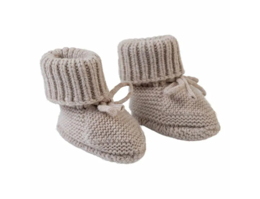 Babysloffen Lodger Slipper Folklore Merino Wool Beige 0-6mnd
