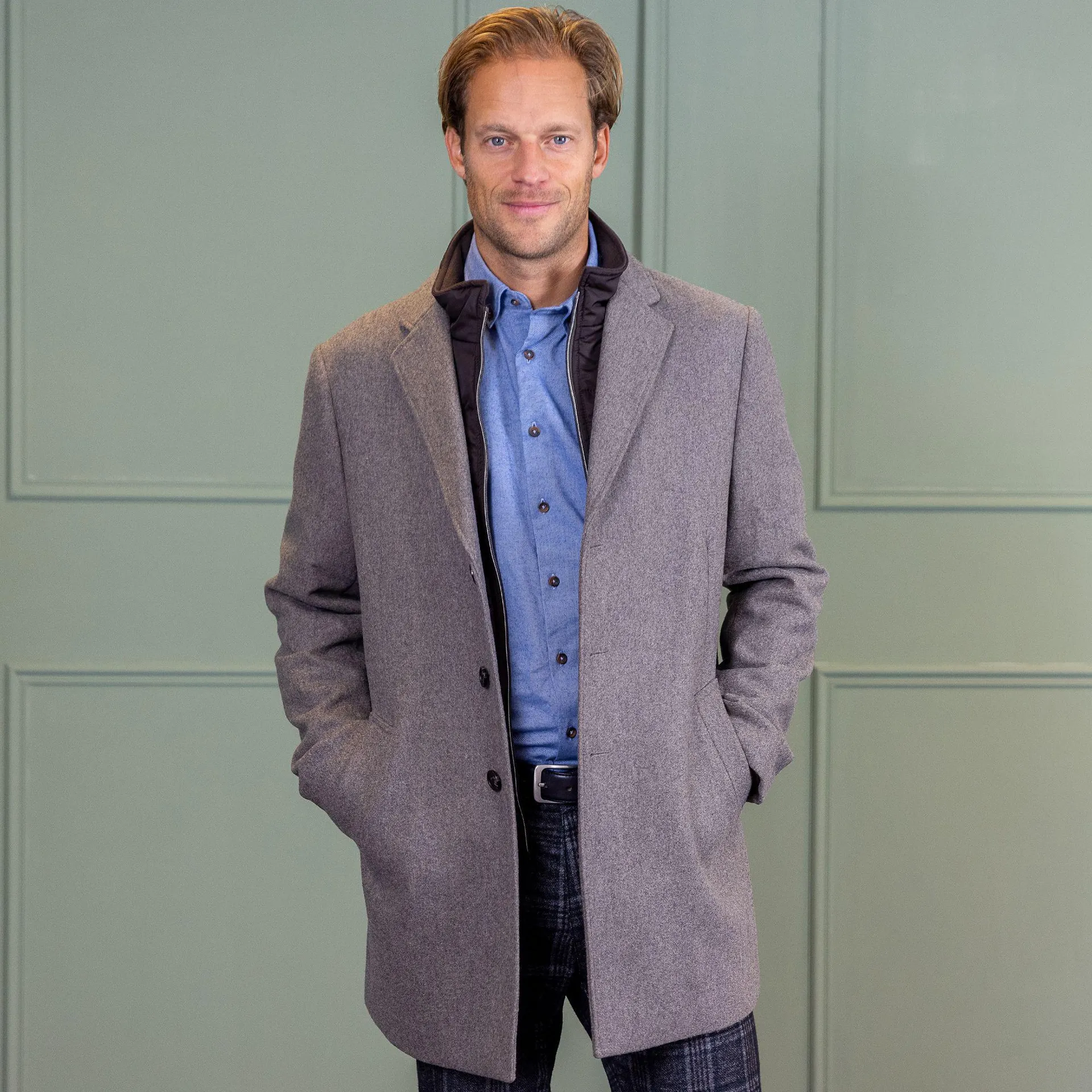 Uitritsbare Inlay Overjas Bruin