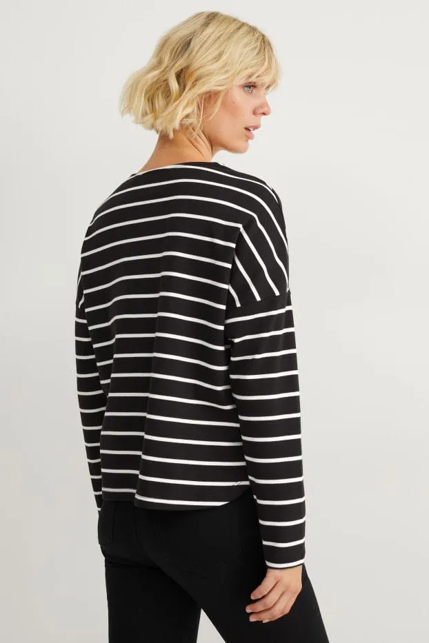 Basic long sleeve top - striped