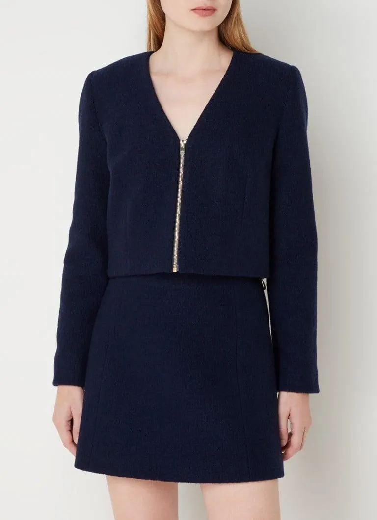 Cropped vest van scheerwol met V-hals