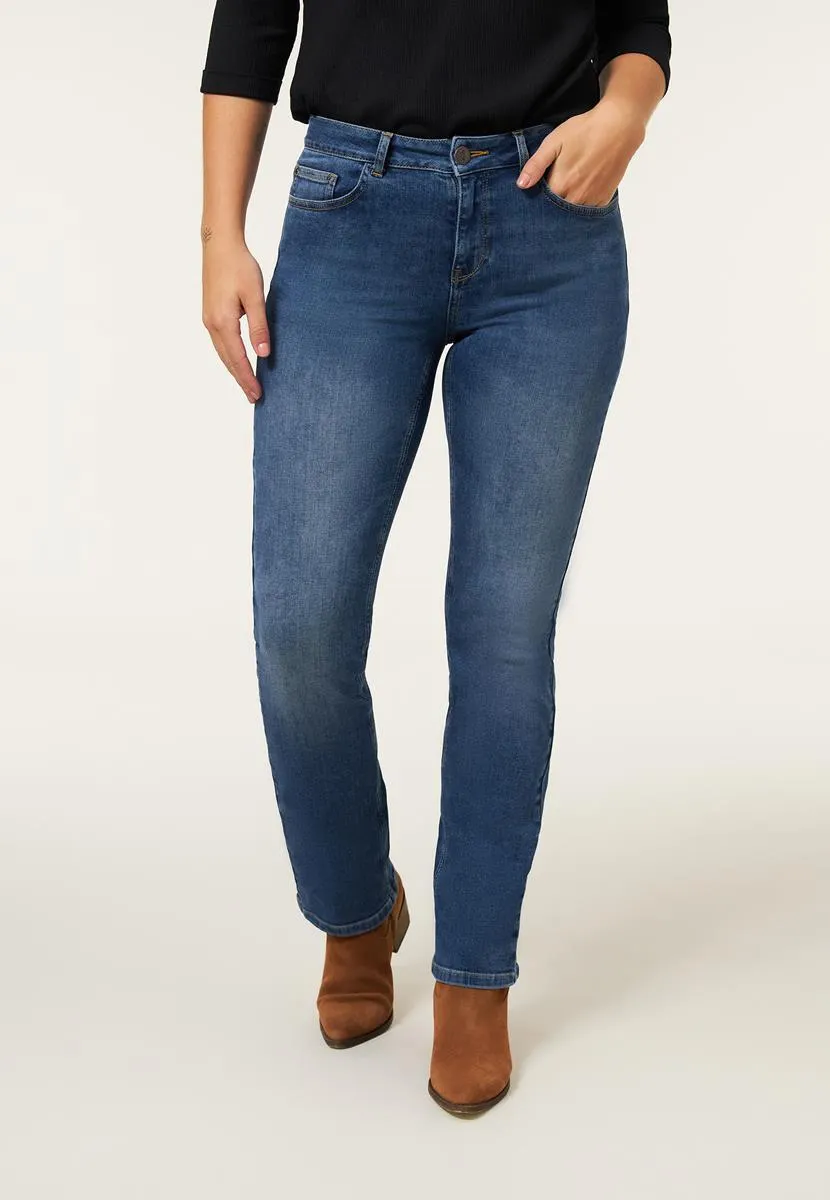 Jeans straight fit blauw
